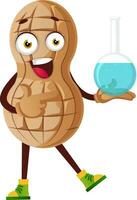 Peanut character as scientist vector