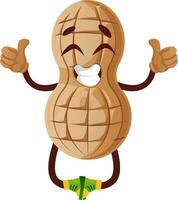 Peanut character jumping vector