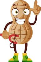 Peanut character with sling shot vector