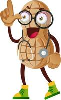 Peanut character as doctor vector