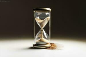 AI generated Hourglass with glowing sand inside created with generative AI technology photo