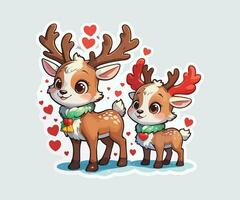 AI generated Cute deer sticker design Ai generated vector