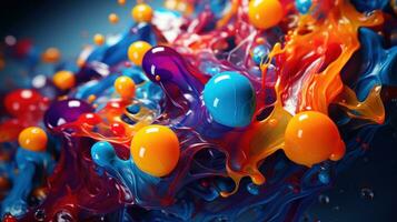 AI generated Inspired by the beauty of ink drops, stunning array of colors and shapes photo