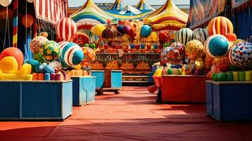 ai generado el divertido y juegos de un carnaval son en lleno monitor foto