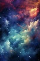 AI generated cosmos, abstract background features a colorful and dreamy depiction of a galaxy nebula photo