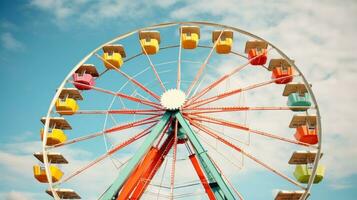 AI generated A towering Ferris wheel serves as the focal point of this carnival-themed photo