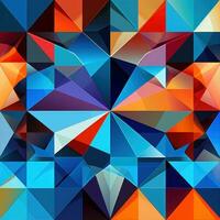 AI generated a colorful and intricate pattern of geometric shapes photo