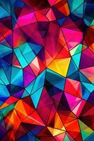 AI generated a colorful and intricate pattern of geometric shapes photo