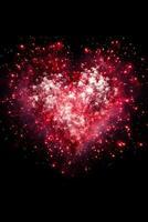 ai generado foto de fuegos artificiales en el forma de un corazón, ideal para San Valentín día o relacionado con la boda promociones