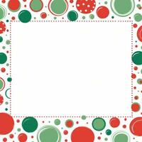 AI generated A festive red and green frame with playful polka dots encases photo