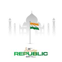 75th Indian Republic Day, 26 January Celebration Social Media Post, Web Benner, Status Wishes vector