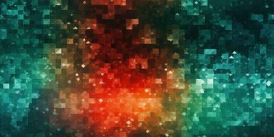 AI generated Generative AI, abstract pixel art background, seamless geometric mosaic pattern, Christmas colors photo