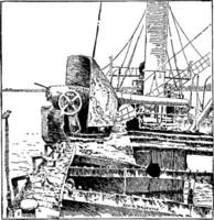 Wreck of the Isla de Luzon, vintage illustration. vector