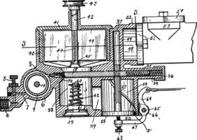 Carburetor, vintage illustration. vector