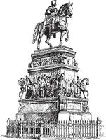 Statue of Frederick the Great, vintage illustration. vector