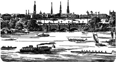 Hamburg, vintage illustration. vector