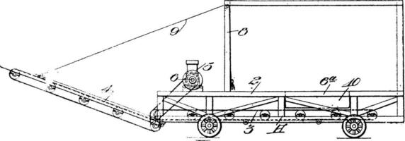 Portable Loading Trap, vintage illustration. vector