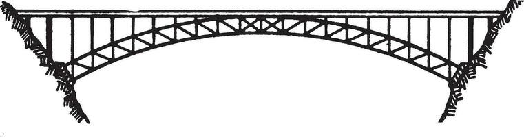 puente acanalado arco, Clásico ilustración. vector