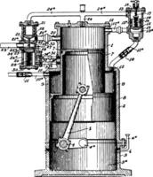 Gas Engine vintage illustration. vector