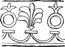 asirio ornamento es un usado para decoración Clásico grabado. vector