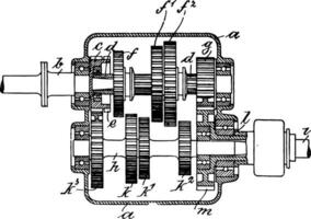 cambio velocidad engranaje Clásico ilustración. vector
