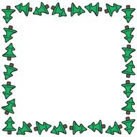 Vector christmas frame with christmas tree with space for design. Empty space.