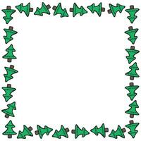 Vector christmas frame with christmas tree with space for design. Empty space.