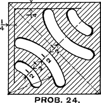 Drawing Exercise of Inscribed Circle Pattern Tangent to Left Side geometric concepts in this battle for good vintage engraving. vector