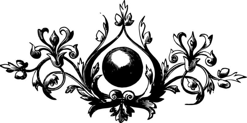 This design have boll vintage engraving.