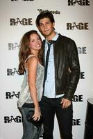 LOS ANGELES  SEPT 30  Molly Burnett Casey Deidrick arriving at  the RAGE Game Launch at the Chinatowns Historical Central Plaza on September 30 2011 in Los Angeles CA photo