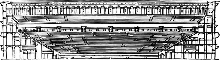 Amphitheatrum place for the exhibitions vintage engraving. vector