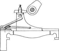 Cam Turning Attachment for Lathe, vintage illustration. vector