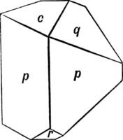 Hemimorphism in the Direction of the Axis of Symmetry, vintage illustration. vector