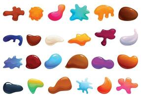 Glossy blobs icons set cartoon vector. Shape paint vector