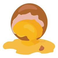 Broken eggshell icon cartoon vector. Chicken food egg vector