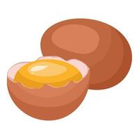 Ovum yolk egg icon cartoon vector. Broken eggshell vector