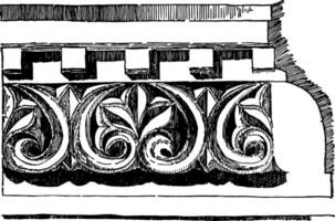 Anthemion Frieze Venice Byzantium vintage engraving. vector