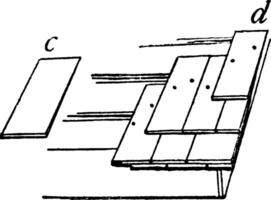 herpes, rectangular formas, Clásico grabado. vector