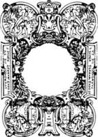 French Typographical Frame was designed during in the 16th century, vintage engraving. vector