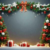 AI generated Christmas or New Year Banner Background photo