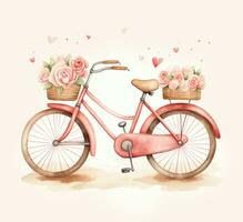 AI generated valentines day valentine bicycle photo