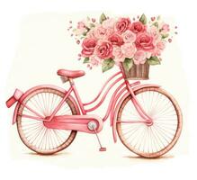 AI generated valentines day valentine bicycle photo