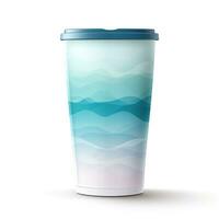 AI generated tumbler wrap template isolated on white photo