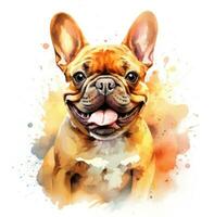 AI generated the french bulldog painted in watercolor photo