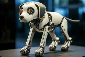 AI generated Portrait of a Mechanic robot dog photo
