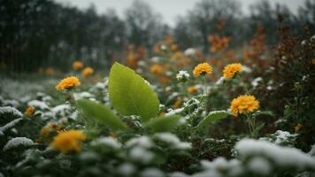 ai generado explique el fisiológico cambios en plantas durante invierno y cómo ellos preparar para primavera. foto