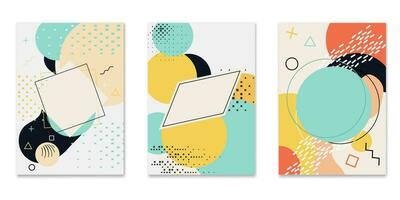 Energetic design with abstract shapes and textures for a modern, trendy look. Covers template vector set.