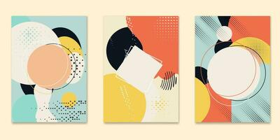 Energetic design with abstract shapes and textures for a modern, trendy look. Covers template vector set.