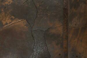 AI generated a close up old leather texture. photo