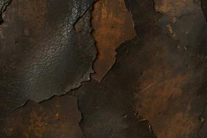 AI generated a close up old leather texture. photo